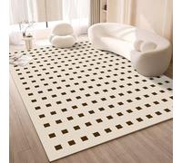 Tappeto Salotto Lavabile in Lavatrice Taglia Grande Pelo Corto, Morbido e Antiscivolo Colore Beige Crema Adatto per Il Soggiorno e la Camera dei Bambini(Style8,160x230cm)