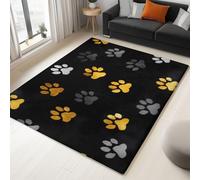 Tappeto Salotto Minimalismo Impronta Di Zampa Di Gatto 160 x 230 cm Tappeti Moderno Del Soggiorno, Nero Tappeto Lavabile Dell'Interno Morbido - Per La Camera Da Letto La Cucina Il Tavolo Della Sala