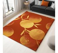 Tappeto Salotto Minimalismo Lamina D'Oro Arancione 60 x 90 cm Tappeti Moderno Del Soggiorno, Rosso Tappeto Lavabile Dell'Interno Morbido, Per La Camera Da Letto La Cucina Il Tavolo Della Sala