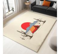 Tappeto Salotto Minimalismo Tramonto Deserto Tenda Cactus 180 x 240 cm Tappeti Moderno Del Soggiorno, Beige Tappeto Lavabile Dell'Interno Morbido, Per La Camera Da Letto La Cucina Il Tavolo Della Sala