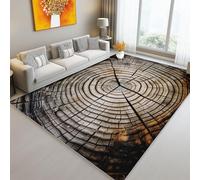Tappeto Salotto Minimalista Anelli Degli Alberi Venature Legno 60 x 90 cm,Tappeto Pelo Corto Antiscivolo Classico Leggera Manutenzione Tappeti - Per Soggiorno Corridoio Cucina Colore Del Legno