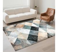 Tappeto Salotto Moderno 100x200cm Tappeti Camera da Letto Antiscivolo, Tappeto Grande Salotto Lavabile Pelo ad Anello, Carpet Cameretta Sala Rug, Tappeti Soggiorno Geometria Ufficio, Arredamento 13-92