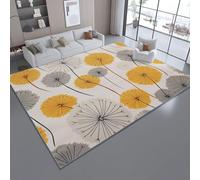 Tappeto Salotto Moderno 160 x 230 cm - Colore Chiaro Morbido Antiscivolo Tapeto con Semplice Botanico Dente Di Leone Motivo Stampato, Tappeto lavabile in lavatrice a Pelo Corto