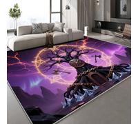 Tappeto Salotto Moderno Lavabile Stile Grande Albero Fulmine 160x230 cm Tappeto Soggiorno Antiscivolo, Cielo Stellato Retrò Camera da Letto Pelo Corto,Tappeti Grande Sala da Pranzo,Ufficio,Corridoio
