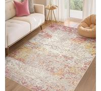 Tappeto Salotto Moderno Pelo Corto,Decorazione astratta moderna bianco crema, rosso, 120 x 180 cm,Soggiorno, Camera da letto Decorativi Moderni,