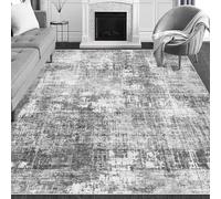 Tappeto Salotto Moderno Pelo Corto,Decorazione moderna astratta grigia effetto invecchiato, nera, 150 x 150 cm,Tappeti per Decorazioni Casa Moderni Soggiorno,