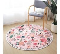 Tappeto Salotto Moderno Pelo Corto,Decorazioni floreali moderne per donna, multicolore, rotonde 90 cm,Decorazioni tavolini moderni Cucina carpet