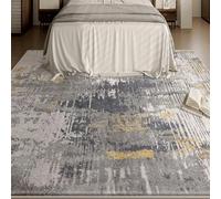 Tappeto Salotto Moderno Pelo Corto,Stampa moderna astratta in bianco e nero, giallo, 120 x 180 cm,Soggiorno, Camera da letto Decorativi Moderni,