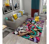Tappeto Salotto Moderno - Tapeto Stampato A Pelo Corto - Morbido Tappeto Camera Da Letto - Antiscivolo Tapeto - Tappeto Salotto Strumento Musicale Con Note Musicali Creative - 100 X 200 Cm / 39-5S8Q7