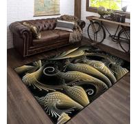 Tappeto Salotto Moderno Tappeto Pelo Corto Tappeto Soggiorno Fiori Botanici Astratti - Tappeto Camera De Letto Moquette - Tappeti Per Cucina Tappeto Sala Disegno Confine 80 X 120 Cm /6854051702969