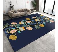 Tappeto Salotto Moderno Tappeto Pelo Corto Tappeto Soggiorno Fiori Delle Piante - Tappeto Camera De Letto Moquette - Tappeti Per Cucina Tappeto Sala Disegno Confine 120 X 160 Cm -3927410477028