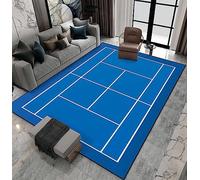 Tappeto Salotto Moderno Tappeto Pelo Corto Tappeto Soggiorno Reticolo Geometrico Blu Del Campo Da Tennis - Tappeto Camera De Letto Moquette - Tappeti Per Cucina Tappeto Sala Disegno Confine 50 X 80 C