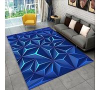 Tappeto Salotto Moderno Tappeto Pelo Corto Tappeto Soggiorno Rombo Tridimensionale Di Diamante Blu - Tappeto Camera De Letto Moquette - Tappeti Per Cucina Tappeto Sala Disegno Confine 40 X 60 Cm