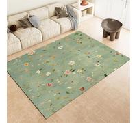 Tappeto Salotto Pelo Corto 80x150cm Elegante Trama Floreale di Vite Moderni Tappeto Camera da Letto Lavabile, Verde Salvia Tappeti Grandi Morbido Antiscivolo e Resistente All'usura