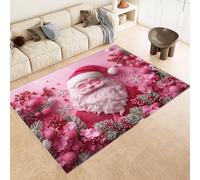 Tappeto Salotto Pelo Corto Natale Vecchio Uomo Natale Imitazione Cashmere 160x230 cm Antiscivolo per Tappeti Lavabile Tappeto Bagno Grande Adatto per Camera da Letto Camera dei Bambini Esterno