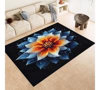 Tappeto Salotto Pelo Corto Petali Colori Arte Piante Imitazione Cashmere 160x230 cm Antiscivolo per Tappeti Lavabile Tappeto Bagno Grande Adatto per Camera da Letto Camera dei Bambini Esterno