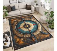 Tappeto Salotto Pelo Corto Piume Gemme Pietre Arte Imitazione Cashmere 140x200 cm Antiscivolo per Tappeti Lavabile Tappeto Bagno Grande Adatto per Camera da Letto Camera dei Bambini Esterno