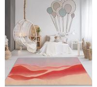 Tappeto Salotto Pelo Corto, Tappeto Astratto Colline Gradiente Stampa Cucina, Flanella Lavabile Antiscivolo Rosso Rosa Tappeti per camera da letto e aree interne, 160 x 230 cm