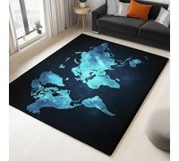 Tappeto Salotto Progettazione Grafica Mappa Del Mondo 60 x 90 cm Tappeti Moderno Del Soggiorno, Nero Tappeto Lavabile Dell'Interno Morbido, Per La Camera Da Letto La Cucina Il Tavolo Della Sala
