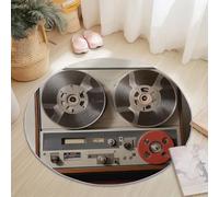 Tappeto Salotto Rotondo Diametro 60 cm, Moderno Primo piano Flauto dolce Stampa Antiscivolo Tondo Moquette, Soggiorno Bambini Camera,Cucina,Bagno,Domestica Decor Tappeti Colorato