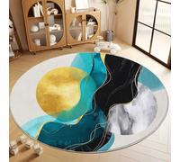 Tappeto Salotto Rotondo Forme Di Marmo Astratte 150 cm Tappeti Moderno Del Soggiorno Rotondo, Beige Tappeto Lavabile Dell'Interno Morbido - Per La Camera Da Letto La Cucina Il Tavolo Della Sala