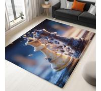 Tappeto Salotto Surrealismo I Pezzi Degli Scacchi Si Scontrano 140 x 200 cm Tappeti Soggiorno, Blu Tappeto Lavabile Dell'Interno Morbido, Per La Camera Da Letto La Cucina Il Tavolo Della Sala