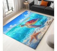 Tappeto Salotto Surrealismo Tartaruga Stella Marina 160 x 230 cm Tappeti Moderno Del Soggiorno, Blu Tappeto Lavabile Dell'Interno Morbido, Per La Camera Da Letto La Cucina Il Tavolo Della Sala
