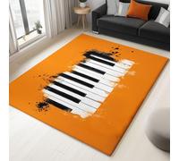 Tappeto Salotto Tasti Di Pianoforte Graffiti 160 x 230 cm Tappeti Moderno Del Soggiorno, Colore Arancione Tappeto Lavabile Dell'Interno Morbido - Per La Camera Da Letto La Cucina Il Tavolo Della Sala
