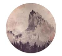 Tappeto Salvapavimento ø100 cm Rotondo Resistente ai Danni PVC Vinile per Ufficio a Casa Facile da Pulire Impermeabile Antiscivolo Protezione di Pavimenti - Una montagna nella foresta