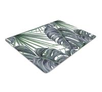 Tappeto Salvapavimento 120x90 cm Rettangolare Resistente ai Danni PVC Vinile per Ufficio a Casa Facile da Pulire Impermeabile Antiscivolo Protezione di Pavimenti - Fenicotteri su una palma.