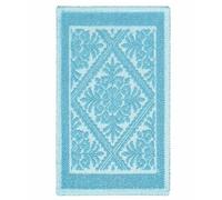 Tappeto Sardo AZZURRO 55x115 cm lavabile 100% cotone prodotto in Sardegna. Tappetino bagno cucina ingresso pratico morbido.