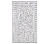 Tappeto Sardo bianco 50x80 cm lavabile 100% cotone prodotto in Sardegna. Tappetino bagno cucina ingresso pratico morbido.