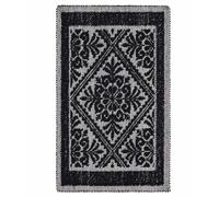 Tappeto Sardo NERO 40x60 cm lavabile 100% cotone prodotto in Sardegna. Tappetino bagno cucina ingresso pratico morbido.