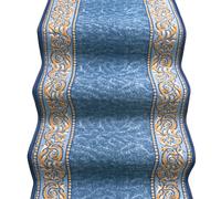 emmevi Tappeto Scala Gradini Barocco Corsia Ingresso Corridoio Antiscivolo MOD.Picasso Dis_22 67X450 Blu