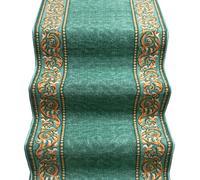 emmevi Tappeto Scala Gradini Design Barocco Passatoia Entrata Antiscivolo MOD.Picasso Dis_22 67X260 Verde