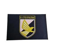Tappeto scendiletto rettangolare compatibile con Palermo Calcio Nero 80 x 120 cm
