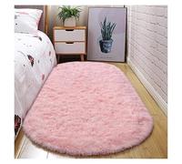 Tappeto scendiletto Tappeti ovali soffici e ultra morbidi for la camera da letto, tappeti a pelo lungo for cameretta dei bambini, tappetini for , 2,6 x 5,3 piedi Scendiletto camera da letto(Pink)