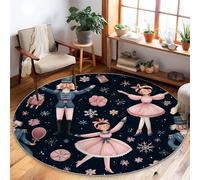 Tappeto Schiaccianoci, motivo natalizio con ballerina e fiocco di neve con retro antiscivolo, resistente allo sbiadimento, tappeto estetico per la casa, soggiorno, camera da letto, sotto il letto