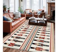 Tappeto Schiaccianoci, motivo natalizio con soldato fantasioso tamburo natalizio rosso a pelo basso per pavimento della casa, tappeto rettangolare con stampa per soggiorno, camera da letto, aula e