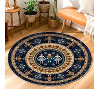 Tappeto Schiaccianoci, Natale festivo, ballerina di danza classica, fiocco di neve, colore blu navy, a pelo basso, cerchio, per la casa, per bagno, ingresso, comodino, lavanderia, decorazione per