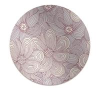 Tappeto Sedia ø100 cm PVC Vinile Antiscivolo Resistente ai Danni Impermeabile Protezione di Pavimenti Rotondo per Ufficio a Casa Facile da Pulire - Scarabocchio di fiori