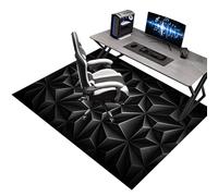 Tappeto Sedia Gaming 130 x 140 cm, Tappeto Sedia Ufficio, Tappeto Salvapavimento Antiscivolo, Tappeto per Sedia con Ruote, Tappetino per Sedia da Scrivania, Tappetino Protettivo per Pavimenti Duri