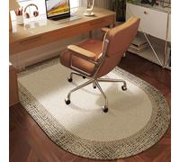 Tappeto Sedia Ovale per Pavimento,Antiscivolo Tappeto per Sedia con Ruote(Style1,60x90cm)