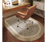 Tappeto Sedia Ovale per Pavimento,Antiscivolo Tappeto per Sedia con Ruote(Style5,90x120cm)