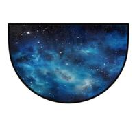 Tappeto semicircolare antiscivolo con galassia e stella spaziale | Zerbino lavabile a mezza luna, decorazione per la casa per ingresso cucina esterno interno 61 x 91 cm