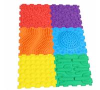 Tappeto sensoriale per bambini incastro, Set 6 Colori base 30x30x1.6cm | Plastica resistente, Piastrelle attività motorie, Stimolazione dello sviluppo, Per famiglie con