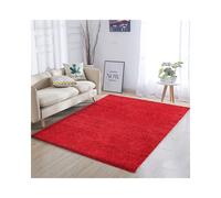 Tappeto Shaggy A Pelo Lungo Antiscivolo Moderno Per Salotto Camera Soggiorno In Diversi Colori E Misure, Colore Intenso e Brillante, 40 x 60 cm, Rosso
