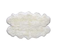 Tappeto shaggy color avorio in pelle di pecora 110 x 180 cm