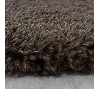 Tappeto Shaggy Colore uniforme Elegante Accogliente Morbido Lavabile Resistente Durevole 50mm Pelo Rotondo Marrone 120x120 cm Soggiorno Sala da pranzo Compatibile con riscaldamento a pavimento