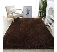Tappeto shaggy grande, lavabile, antiscivolo, super morbido, moderno, per soggiorno, camera da letto, camera dei bambini, marrone, 160 x 230 cm, decorazione per la casa accogliente ed elegante